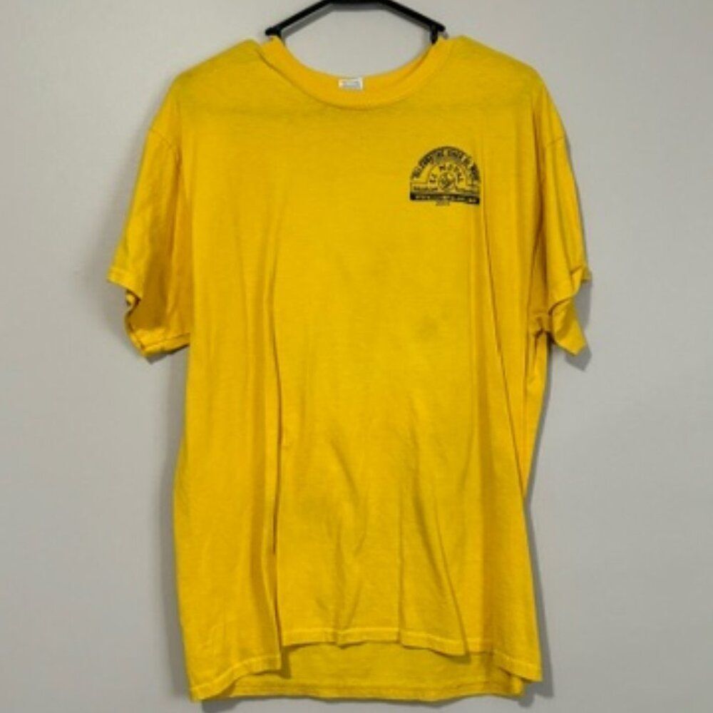 USED Men's Gildan Short Sleeve Shirt Color Yellow Size L Cinco De Mayo 2016